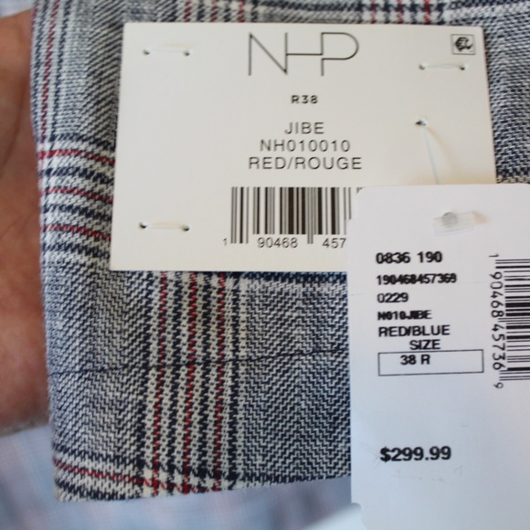 Linen Sportcoat NWT (NHP) Plaid Red & Blue 38R - Picture 2 of 6